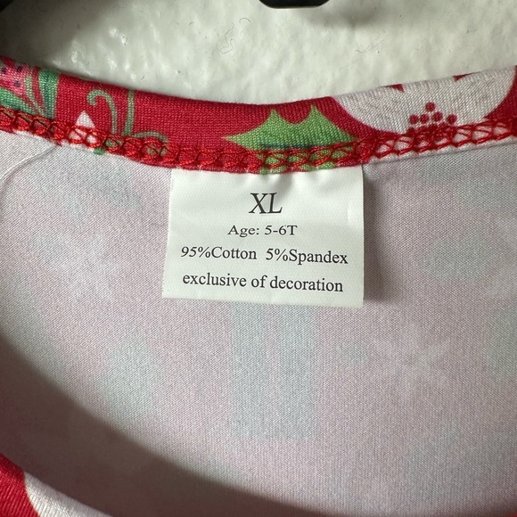 Girls Holiday Christmas Pattern Long Sleeves Dress Size XL (5-6T) BNWOT - Picture 3 of 4